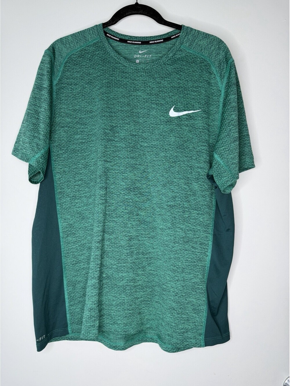 Nike Men's XL Dri-Fit Miler Running Tee Reflective Green Performance Lightweight